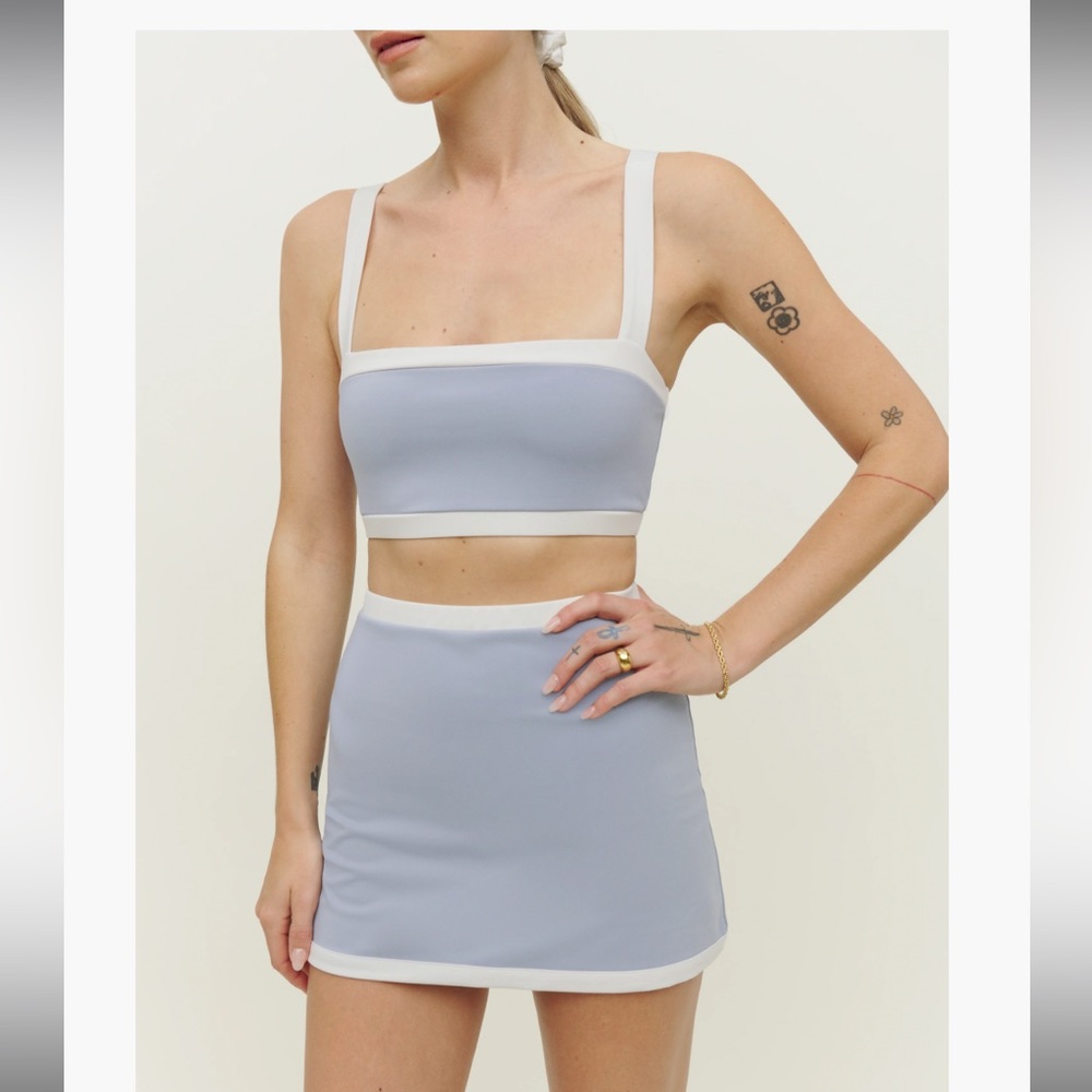 Reformation size M Adelina eco move two piece color: sky